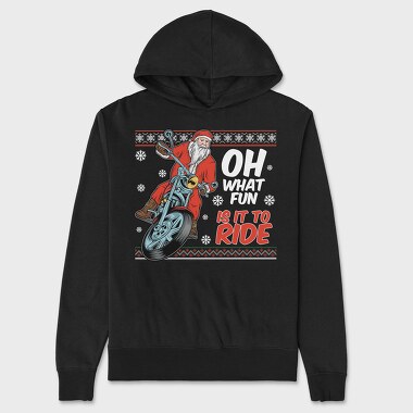 Santa Biker Ride, Hanorac Oversize Barbati (Unisex)