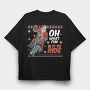 Santa Biker Ride, Tricou Oversize Barbati (Unisex)