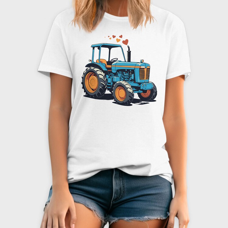 Tractor Cartoon Love, Tricou Barbati (Unisex)