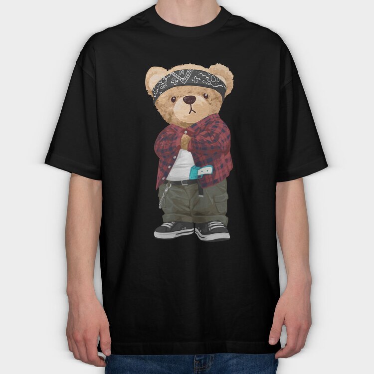 Teddy Bandana Style, Tricou Oversize Barbati (Unisex)
