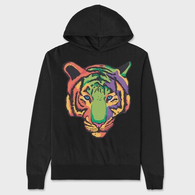 Colorful Tiger, Hanorac Oversize Barbati (Unisex)