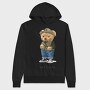 Teddy Bear Fishing, Hanorac Oversize Barbati (Unisex)