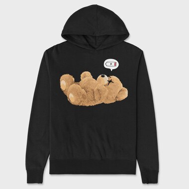 Teddy Bear Battery Low, Hanorac Oversize Barbati (Unisex)