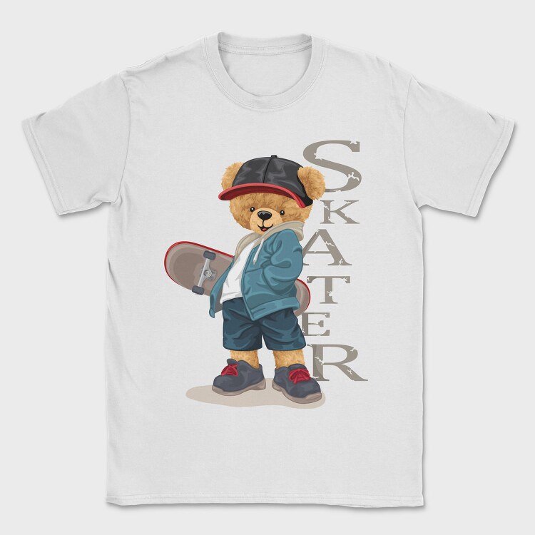 Skateboarding Teddy, Tricou Barbati (Unisex)
