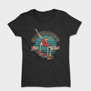 Skateboarding Skeleton, Tricou Femei