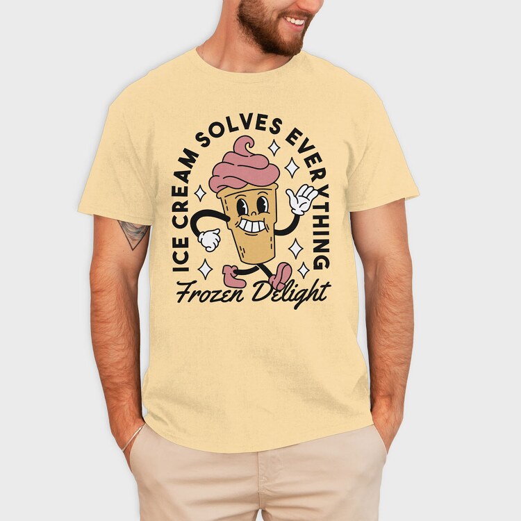 Ice Cream Solves Everything, Tricou Barbati (Unisex)
