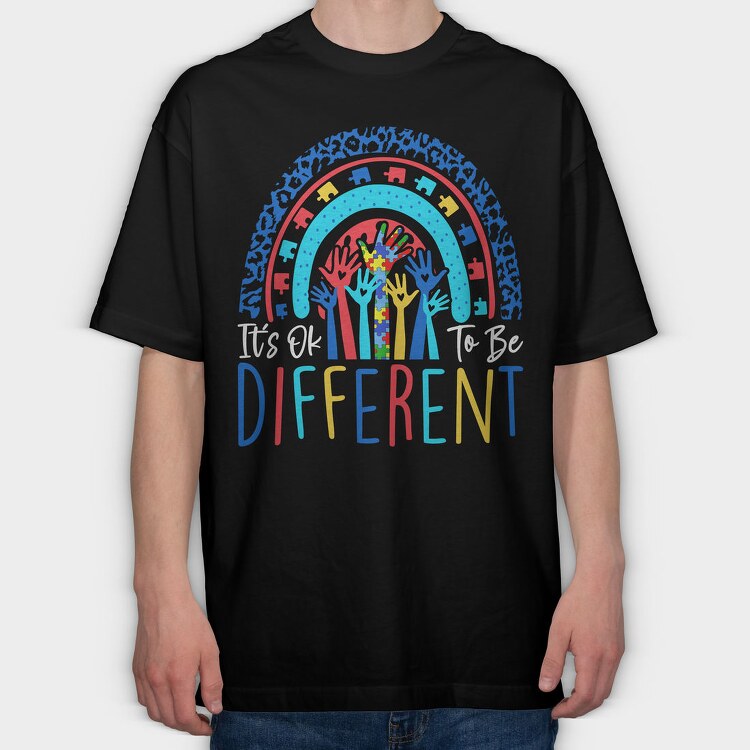 Puzzle Hands Different, Tricou Oversize Barbati (Unisex)