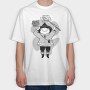 Cartoon Wizard Frog Fantasy Sticky Club, Tricou Oversize Barbati (Unisex)