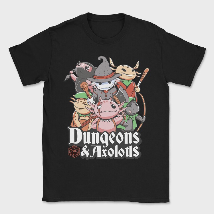 Dungeons And Axolotls Dungeon, Tricou Barbati (Unisex)
