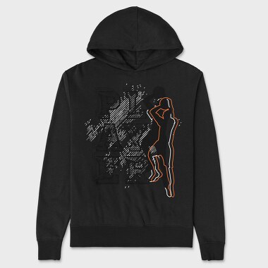 Player Silhouette, Hanorac Oversize Barbati (Unisex)