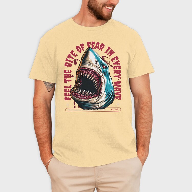 Feel the Bite of Fear in Every Wave, Tricou Barbati (Unisex)
