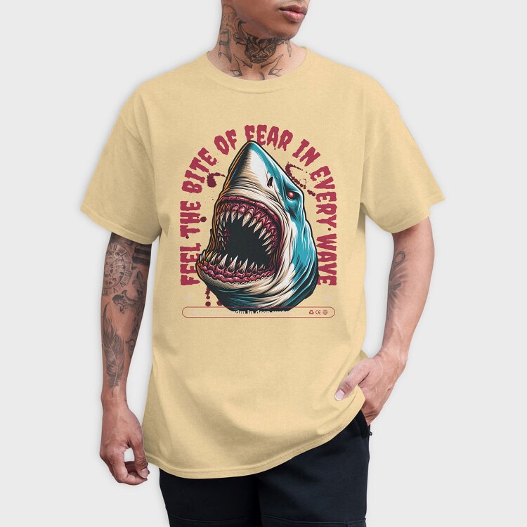 Feel the Bite of Fear in Every Wave, Tricou Barbati (Unisex)