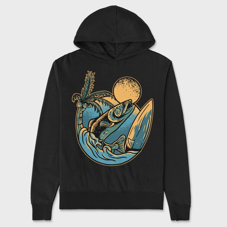 Surfing Marlin Paradise, Hanorac Oversize Barbati (Unisex)