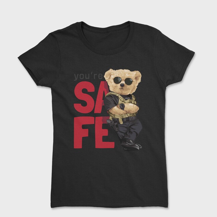 Teddy Bear Police Safe, Tricou Femei