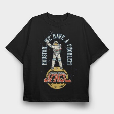 We Have A Problem Space, Tricou Oversize Barbati (Unisex)