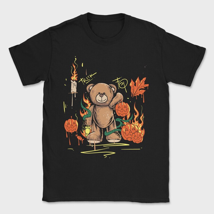 Teddy Halloween Trick, Tricou Barbati (Unisex)