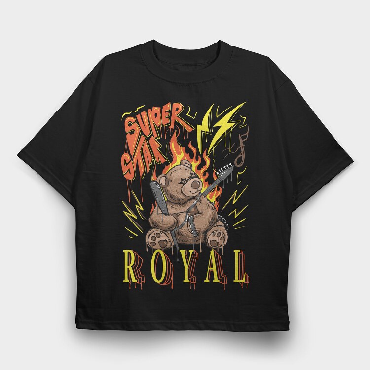 Super Bear Rock, Tricou Oversize Barbati (Unisex)