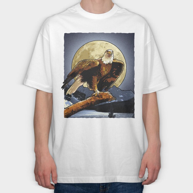 Eagle At Night, Tricou Oversize Barbati (Unisex)