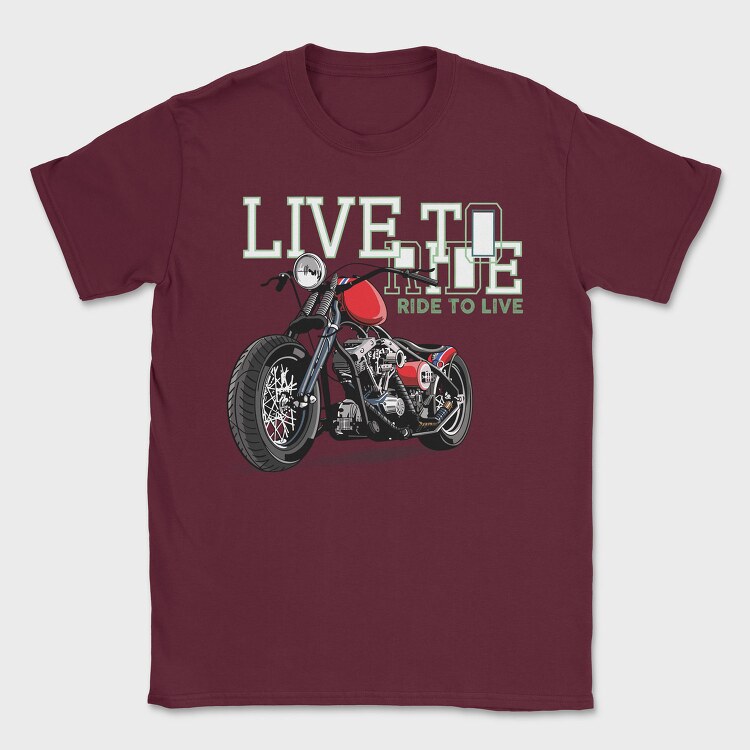 Live To Ride, Tricou Barbati (Unisex)