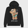 Hawaiian Bear Strumming, Hanorac Oversize Barbati (Unisex)