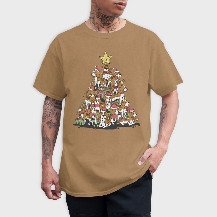 Christmas Tree Beagle, Tricou Barbati (Unisex)