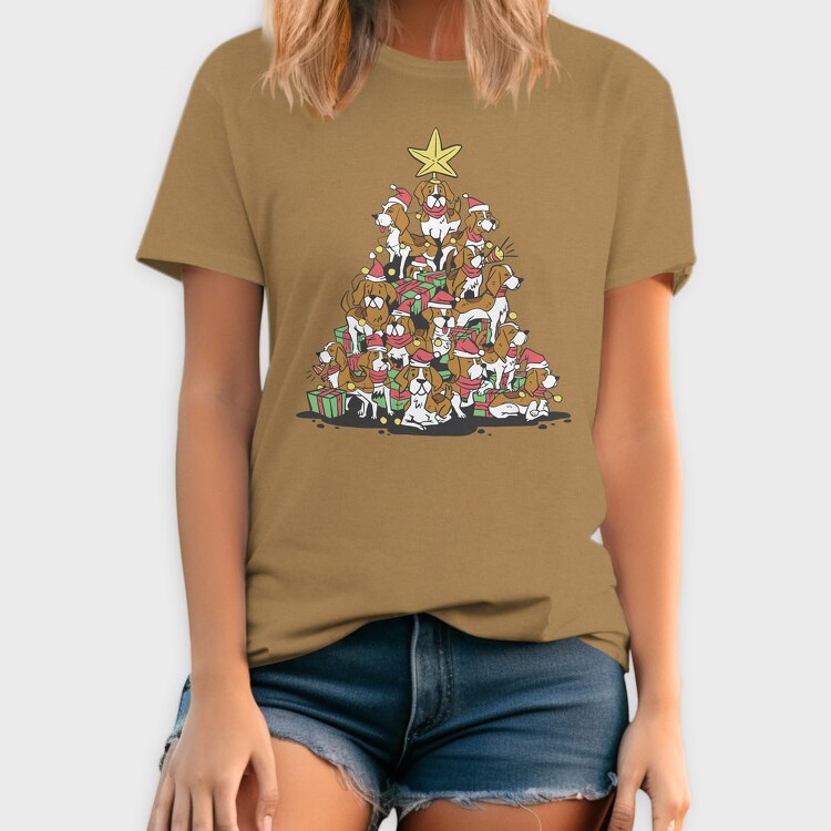 Christmas Tree Beagle, Tricou Barbati (Unisex)