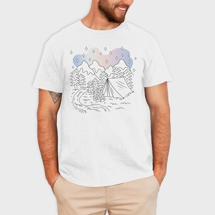 Camping Aurora, Tricou Barbati (Unisex)