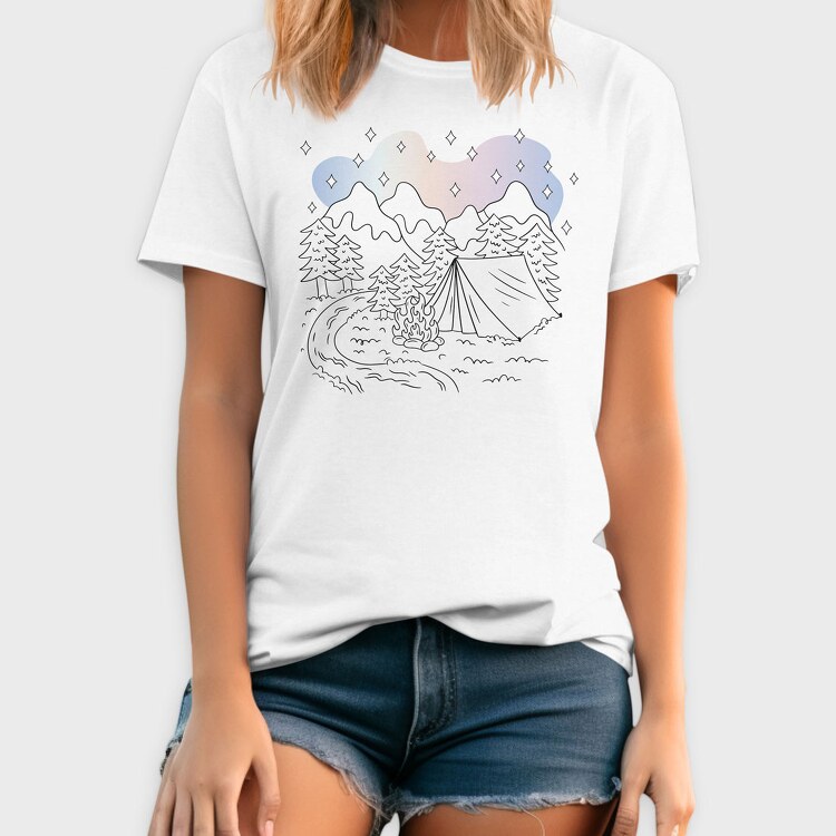 Camping Aurora, Tricou Barbati (Unisex)