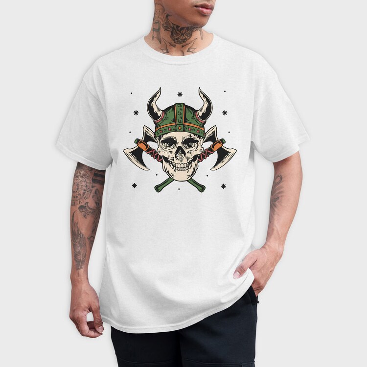 Viking Skull Axe, Tricou Barbati (Unisex)
