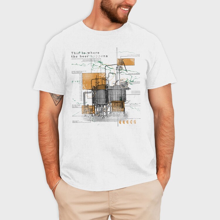 Infographics Beer Factory, Tricou Barbati (Unisex)