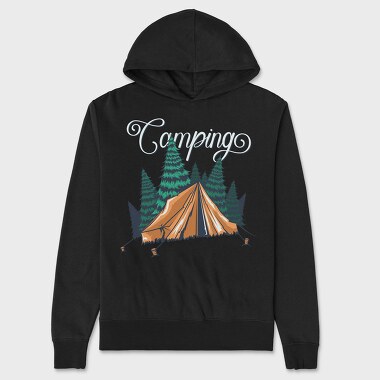 Camping Forest Tent, Hanorac Oversize Barbati (Unisex)