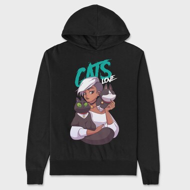 Cats Meow, Hanorac Oversize Barbati (Unisex)