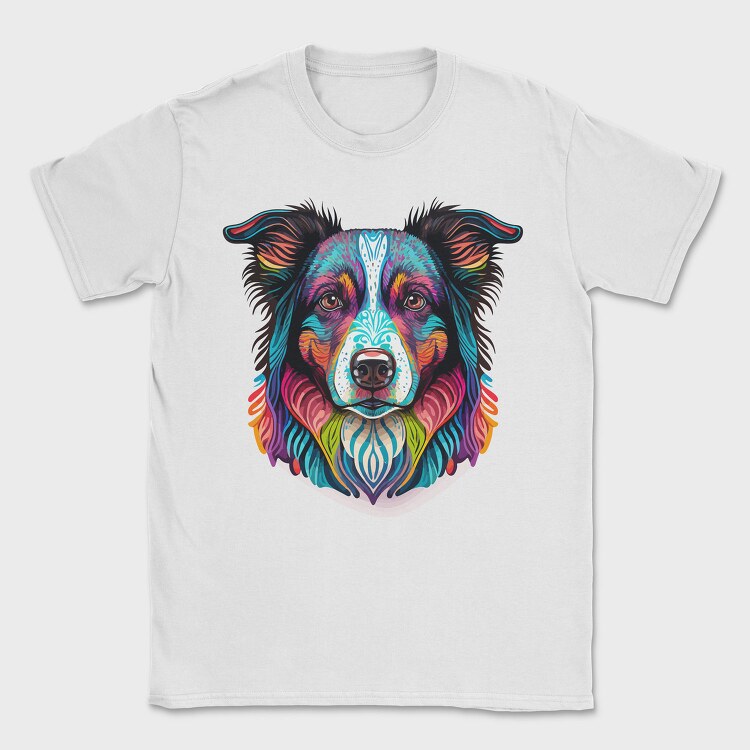 Colorful Dog Portrait, Tricou Barbati (Unisex)