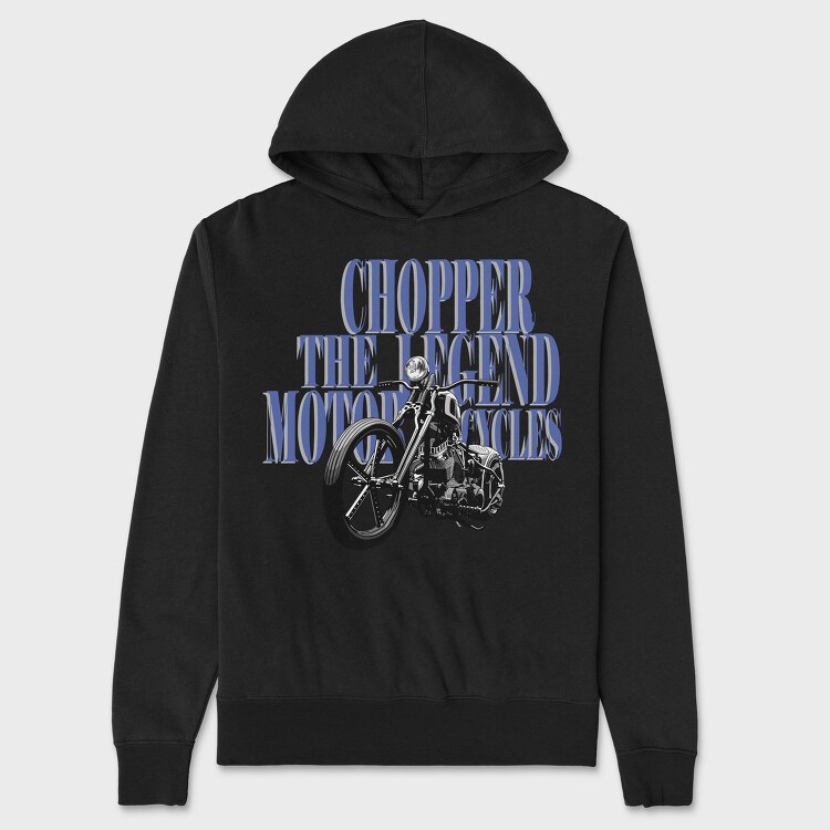 Chopper Legend Motorcycle, Hanorac Oversize Barbati (Unisex)