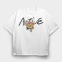 Active Runner Bear, Tricou Oversize Barbati (Unisex)