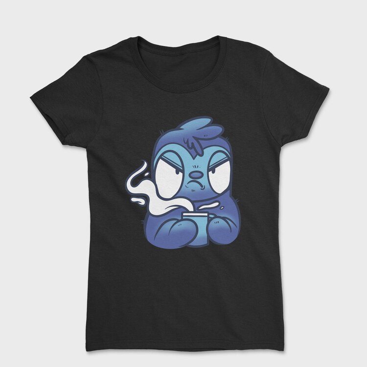 Cartoon Sloth With Coffee Drink, Tricou Femei