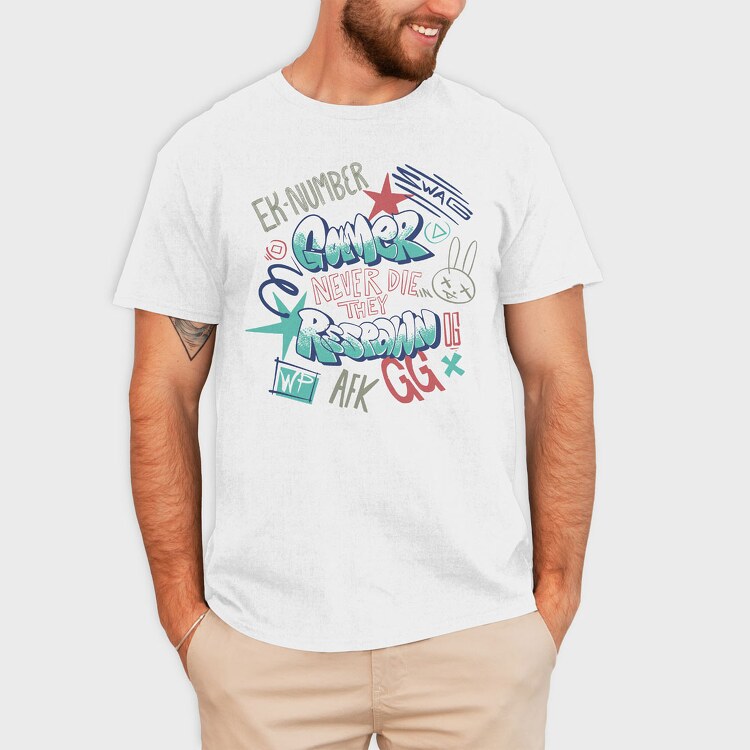 Gaminer Never Die Afk Gg Street Style, Tricou Barbati (Unisex)