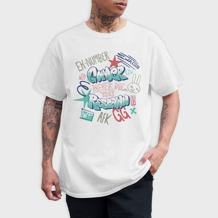 Gaminer Never Die Afk Gg Street Style, Tricou Barbati (Unisex)