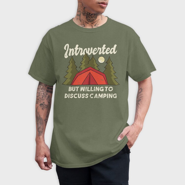 Introvert Camping, Tricou Barbati (Unisex)