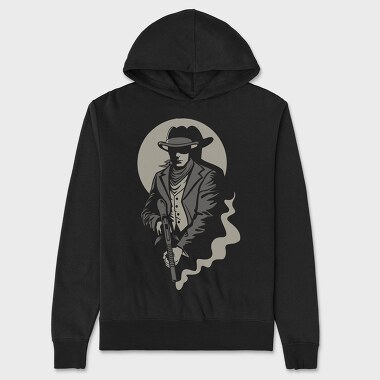 Cowboy Smoke Gun, Hanorac Oversize Barbati (Unisex)