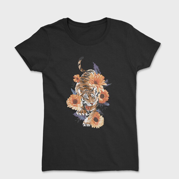 Tiger Floral Attitude, Tricou Femei