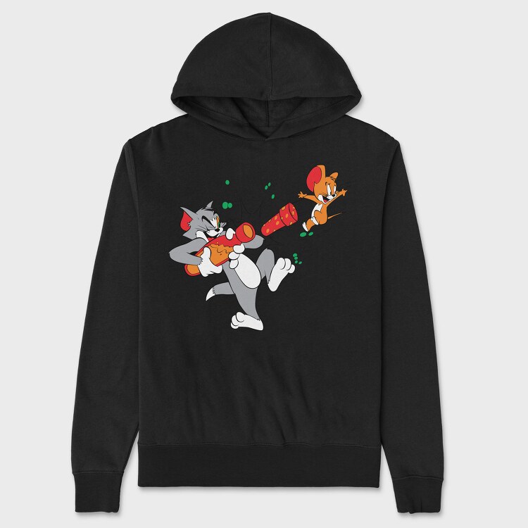 Tom And Jerry Night Rush, Hanorac Oversize Barbati (Unisex)