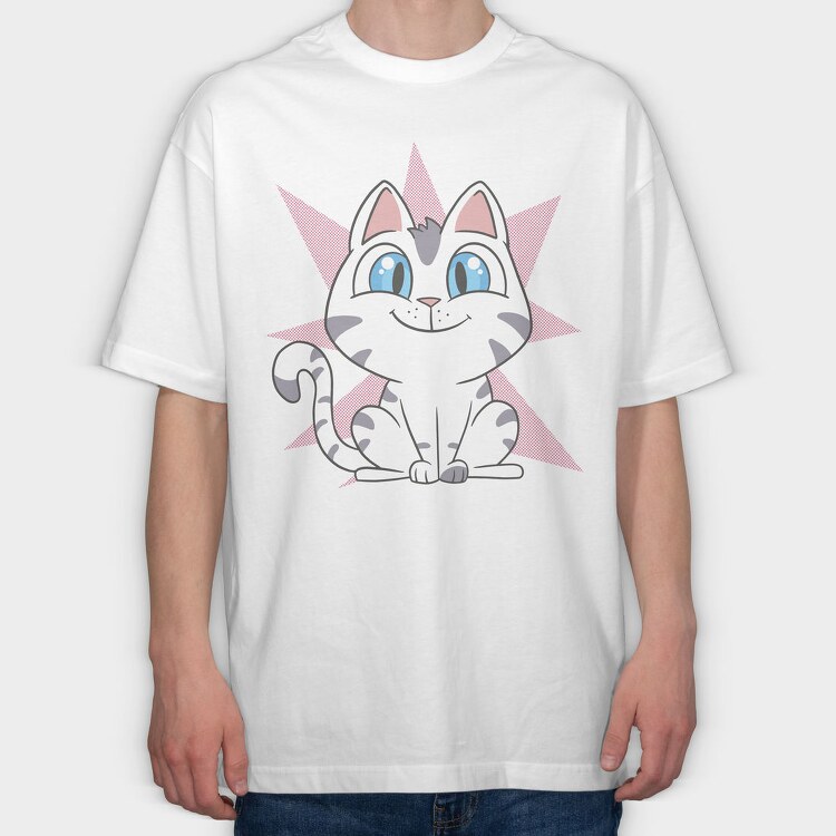 Cartoon Kitten, Tricou Oversize Barbati (Unisex)