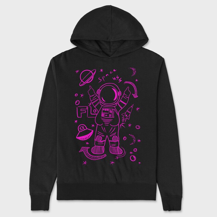 Space Explorer Glow, Hanorac Oversize Barbati (Unisex)