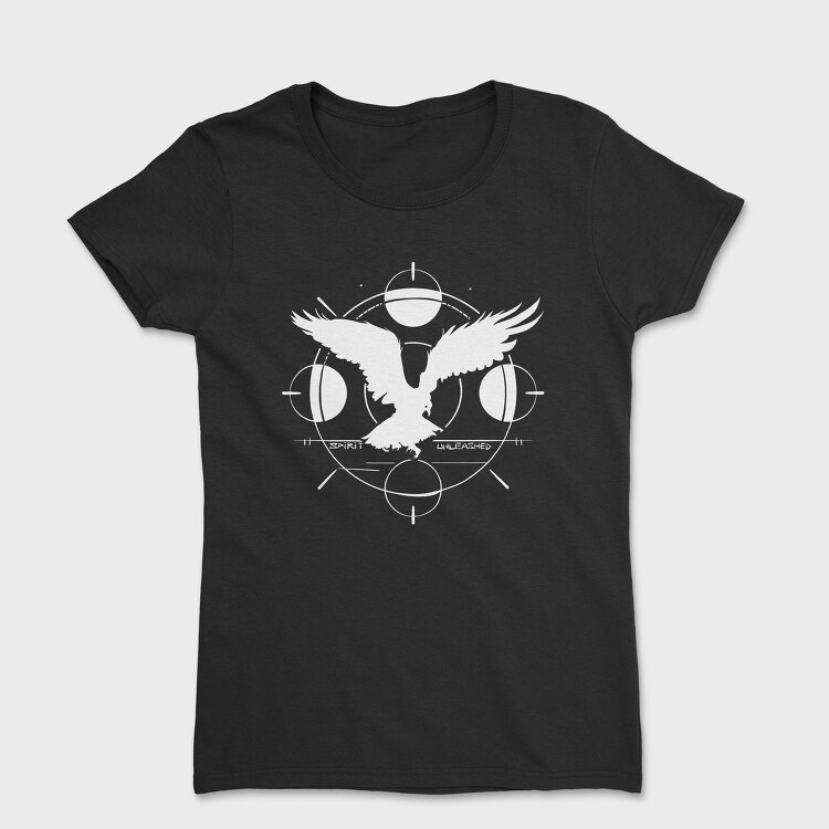 Eagle Flying Sunset Animal Monochrome Tote, Tricou Femei