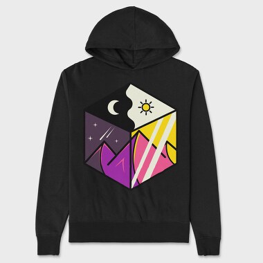 Solar Eclipse Cube, Hanorac Oversize Barbati (Unisex)