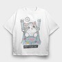 Cat In Jeans Vibes, Tricou Oversize Barbati (Unisex)