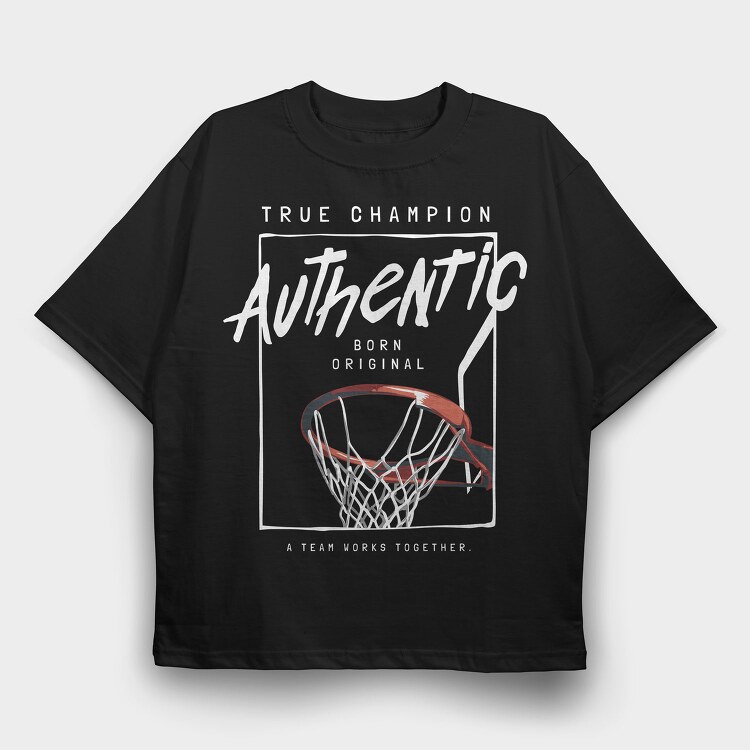 True Champion Authentic, Tricou Oversize Barbati (Unisex)