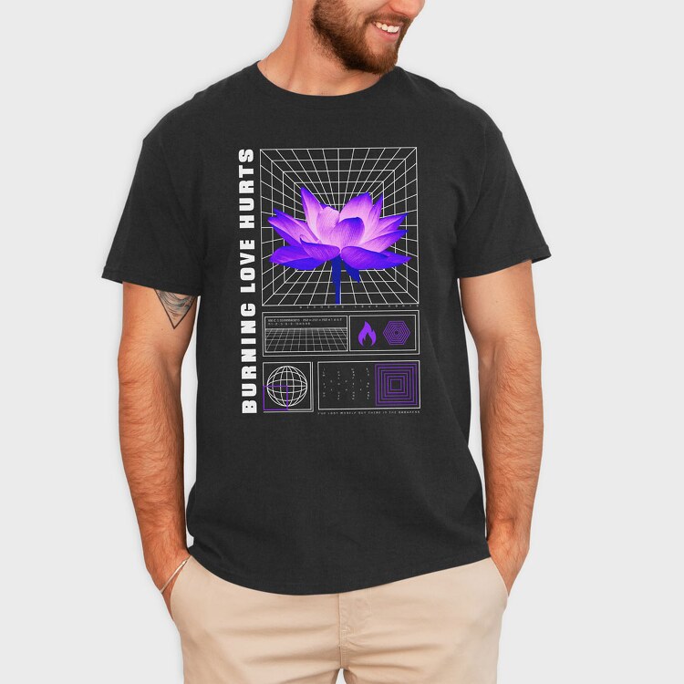 Trap Burning Flower, Tricou Barbati (Unisex)