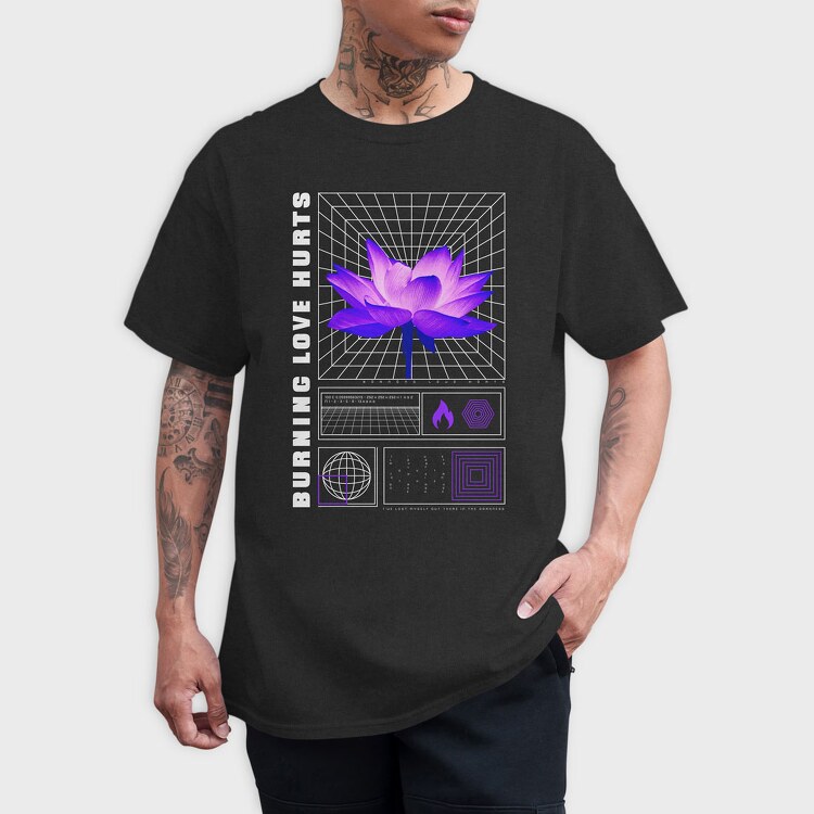 Trap Burning Flower, Tricou Barbati (Unisex)